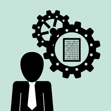 Proses tasarım. Çözüm ve iş kavramı. Düz illüstrasyon