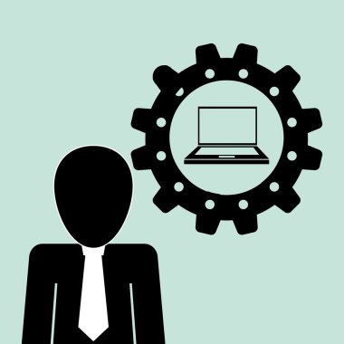 Proses tasarım. Çözüm ve iş kavramı. Düz illüstrasyon