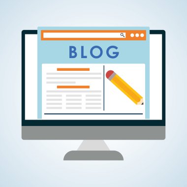 Blog tasarım. Sosyal medya kavramı. Online illüstrasyon