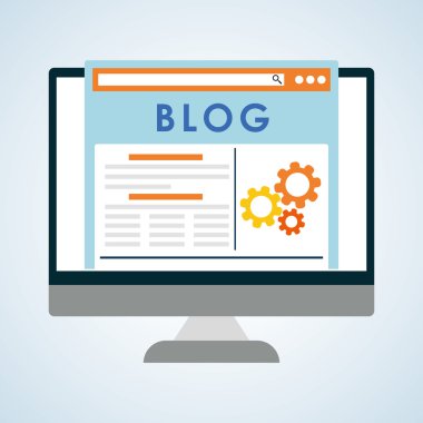 Blog tasarım. Sosyal medya kavramı. Online illüstrasyon