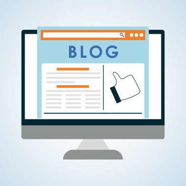 Blog tasarım. Sosyal medya kavramı. Online illüstrasyon