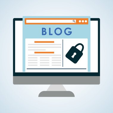 Blog tasarım. Sosyal medya kavramı. Online illüstrasyon