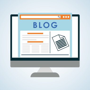 Blog tasarım. Sosyal medya kavramı. Online illüstrasyon