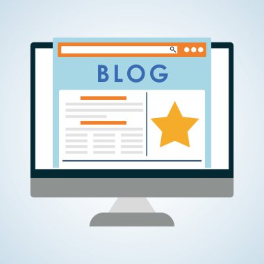 Blog tasarım. Sosyal medya kavramı. Online illüstrasyon