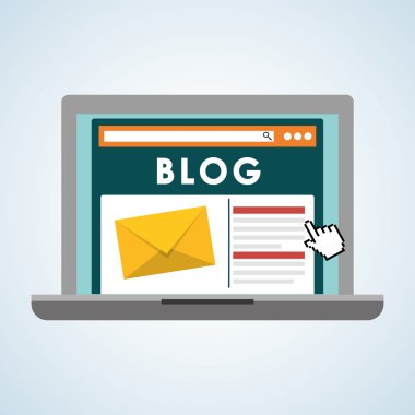 Blog tasarım. Sosyal medya kavramı. Online illüstrasyon