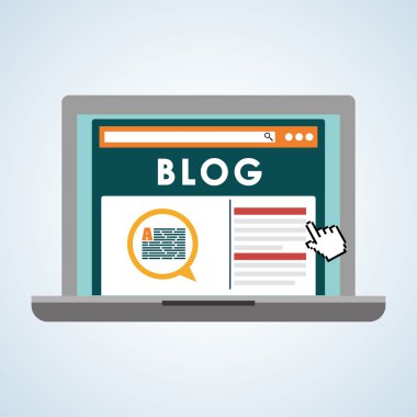 Blog tasarım. Sosyal medya kavramı. Online illüstrasyon