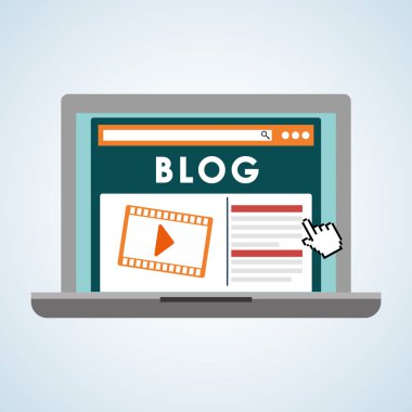 Blog tasarım. Sosyal medya kavramı. Online illüstrasyon