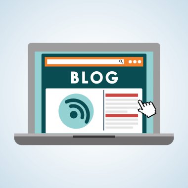 Blog tasarım. Sosyal medya kavramı. Online illüstrasyon
