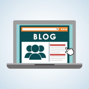 Blog tasarım. Sosyal medya kavramı. Online illüstrasyon