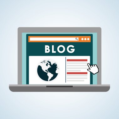 Blog tasarım. Sosyal medya kavramı. Online illüstrasyon