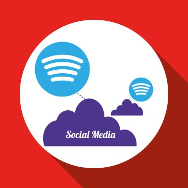 Sosyal Medya tasarım. ortam simgesi. iletişim kavramı,