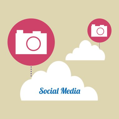 Sosyal Medya tasarım. ortam simgesi. iletişim kavramı,