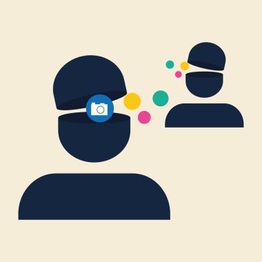 Sosyal Medya tasarım. ortam simgesi. iletişim kavramı,