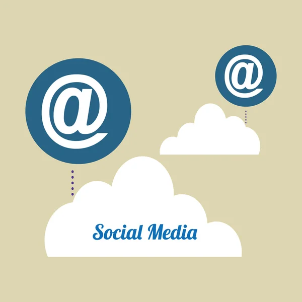 Design de mídia social. ícone de mídia. conceito de comunicação , —  Vetores de Stock