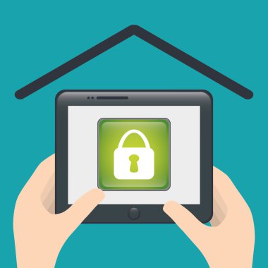 Akıllı ev tasarımı. Teknoloji simgesi. Sistem kavramı