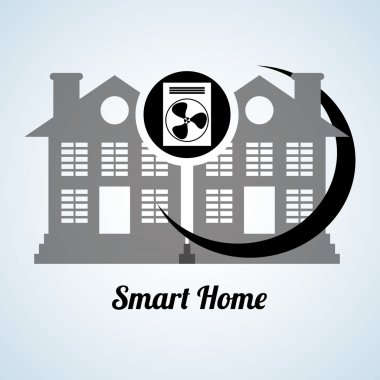 Akıllı ev tasarımı. Teknoloji simgesi. Sistem kavramı