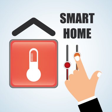 Akıllı ev tasarımı. Teknoloji simgesi. Sistem kavramı