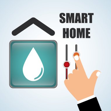 Akıllı ev tasarımı. Teknoloji simgesi. Sistem kavramı