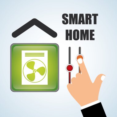 Akıllı ev tasarımı. Teknoloji simgesi. Sistem kavramı