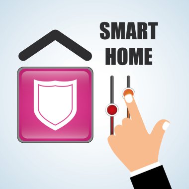 Akıllı ev tasarımı. Teknoloji simgesi. Sistem kavramı