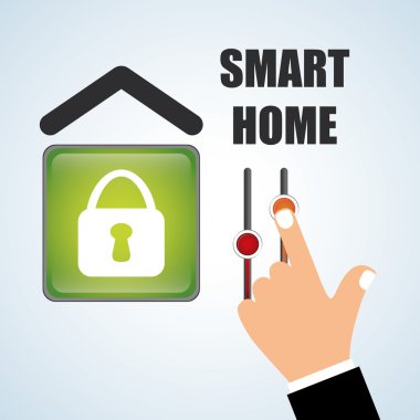 Akıllı ev tasarımı. Teknoloji simgesi. Sistem kavramı