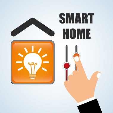 Akıllı ev tasarımı. Teknoloji simgesi. Sistem kavramı