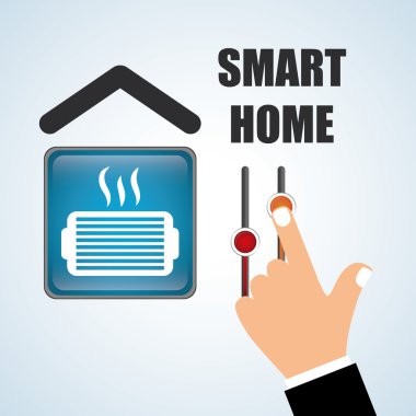 Akıllı ev tasarımı. Teknoloji simgesi. Sistem kavramı