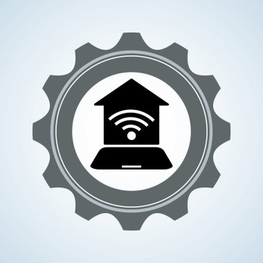 Akıllı ev tasarımı. Teknoloji simgesi. Sistem kavramı