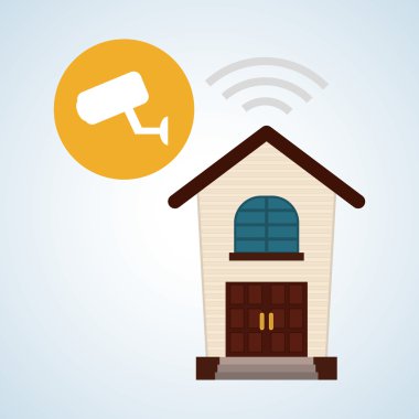 Akıllı ev tasarımı. Teknoloji simgesi. Sistem kavramı