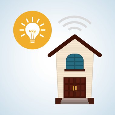 Akıllı ev tasarımı. Teknoloji simgesi. Sistem kavramı