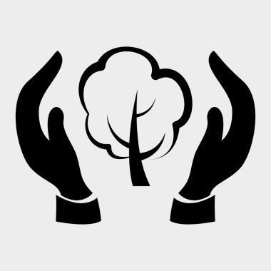 Eko tasarım. Yeşil kavram. Toprak koruma simgesi