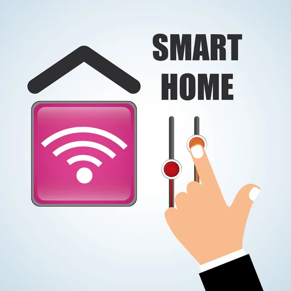 Smart Home Design. Technologie-Ikone. Systemkonzept — Stockvektor