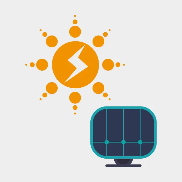 Eco-design. Világoszöld koncepció. Solar panel ikonra — Stock Vector