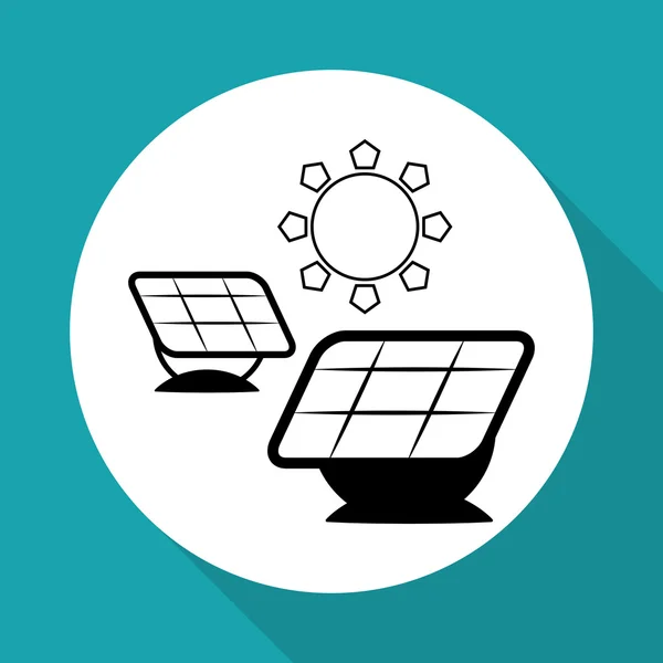 Eco design. Conceito verde. ícone do painel solar — Vetor de Stock