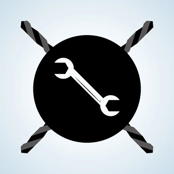 Progettazione utensili. icona del cerchio. illustrazione piatta, vettore modificabile — Vettoriale Stock