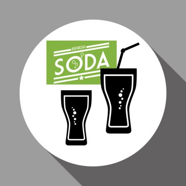 Soda tasarım. İçki kavramı. Beyaz arka plan