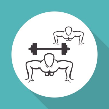 Sağlıklı yaşam tarzı tasarım. Vücut geliştirme illüstrasyon. Beyaz backg