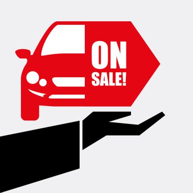 Araba Satılık tasarım. Satılık kavramı. Beyaz arka plan