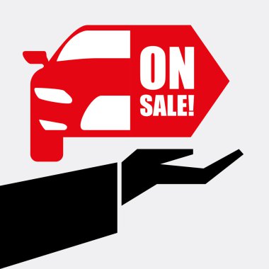 Araba Satılık tasarım. Satılık kavramı. Beyaz arka plan