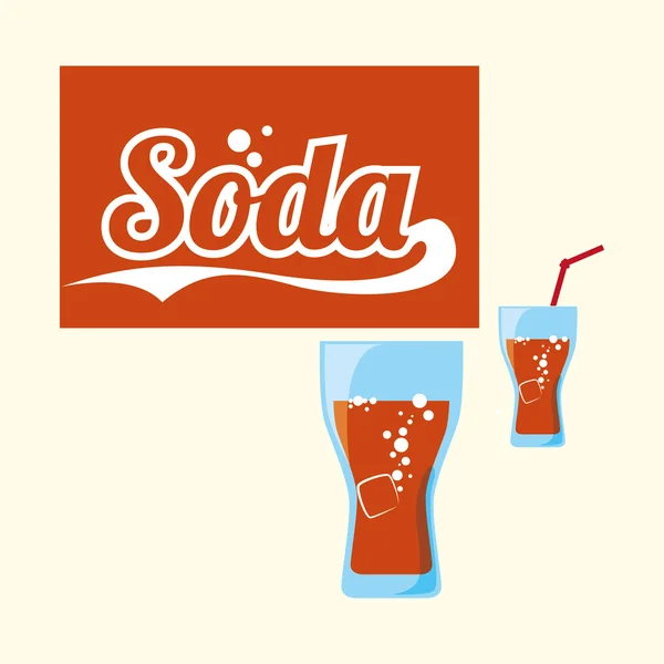 Soda tasarım. İçki kavramı. Beyaz arka plan — Stok Vektör