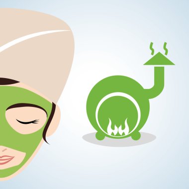 Spa merkezi tasarım. Sağlık simgesi. İzole illüstrasyon, düzenlenebilir vektör