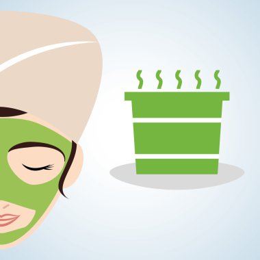 Spa merkezi tasarım. Sağlık simgesi. İzole illüstrasyon, düzenlenebilir vektör