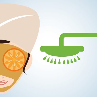 Spa merkezi tasarım. Sağlık simgesi. İzole illüstrasyon, düzenlenebilir vektör