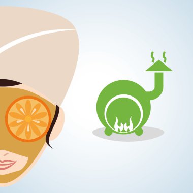 Spa merkezi tasarım. Sağlık simgesi. İzole illüstrasyon, düzenlenebilir vektör