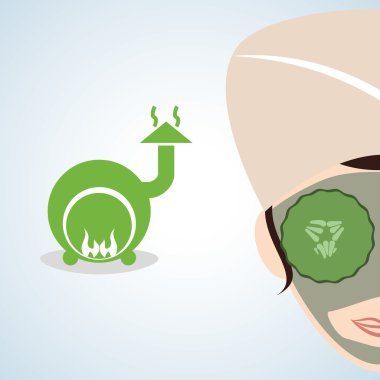 Spa merkezi tasarım. Sağlık simgesi. İzole illüstrasyon, düzenlenebilir vektör