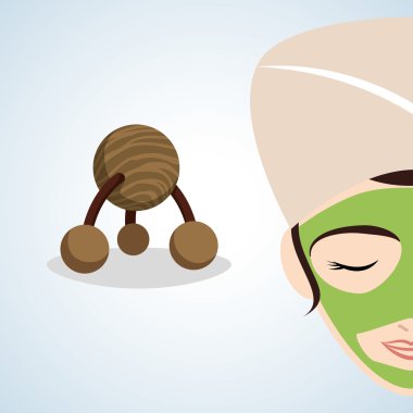 Spa merkezi tasarım. Sağlık simgesi. İzole illüstrasyon, düzenlenebilir vektör