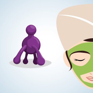 Spa merkezi tasarım. Sağlık simgesi. İzole illüstrasyon, düzenlenebilir vektör