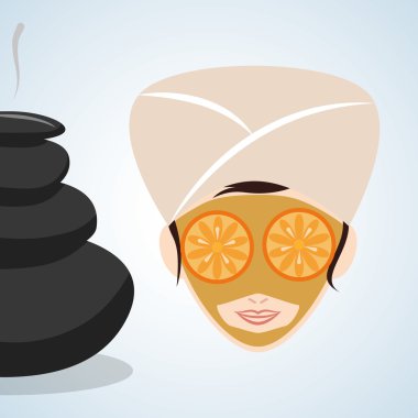 Spa merkezi tasarım. Sağlık simgesi. İzole illüstrasyon, düzenlenebilir vektör