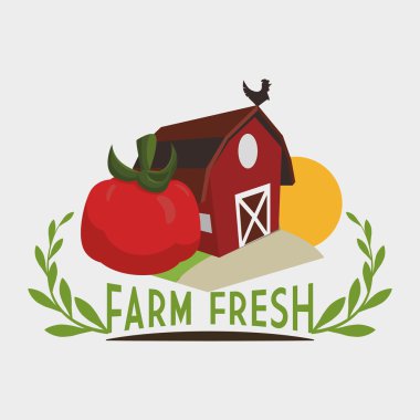Çiftlik taze tasarım. Organik gıda. Sağlıklı yaşam konsepti