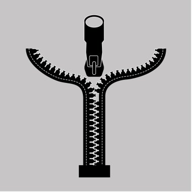 ZIP tasarım. Fermuar simgesi. Giyim kavramı